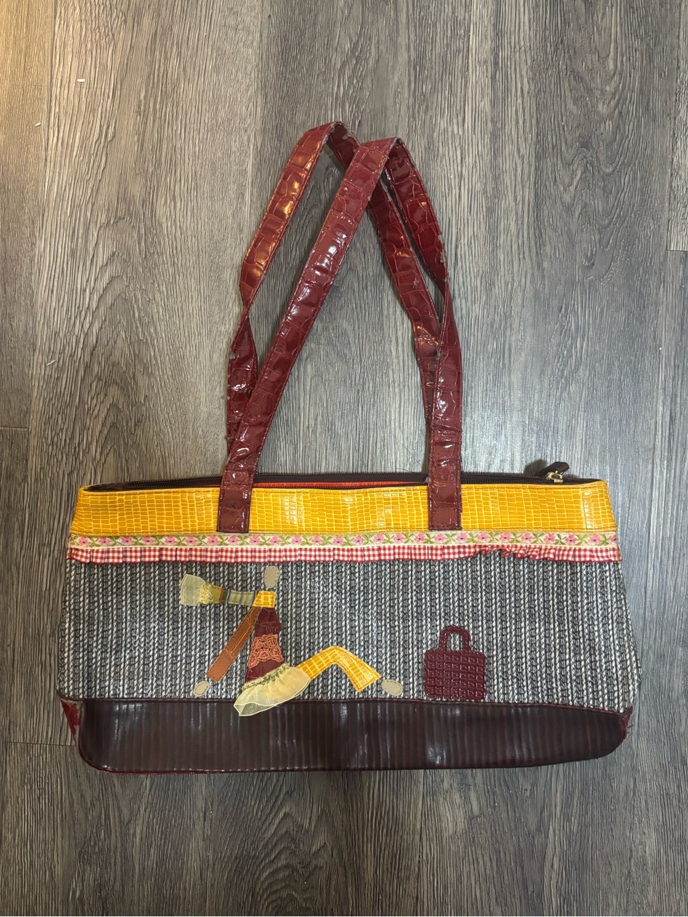 vintage applique handbag